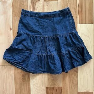 GAP dark wash tiered denim skirt